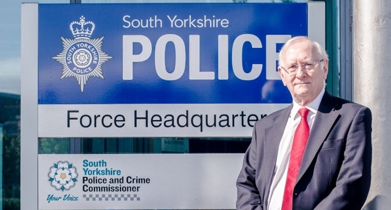 Dr Alan Billings outside South Yorkshire Police HQ